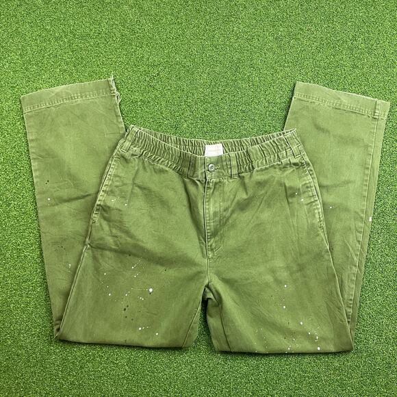 Aimé Leon Dore Other - Aimé Leon Dore Olive Green Paint Splatter Elastic Waist Chino Pants Sz 30